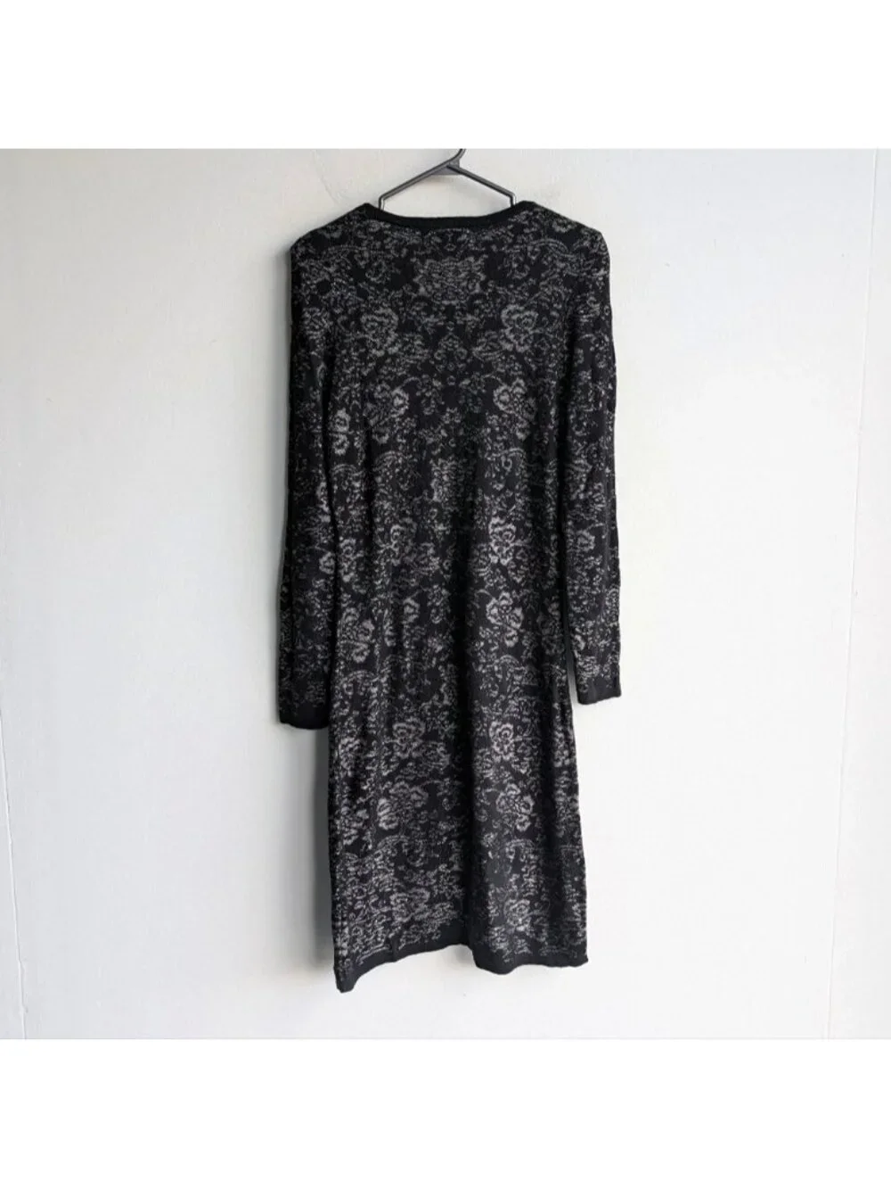 Michael Kors Black and Gray Long Sleeve Dress